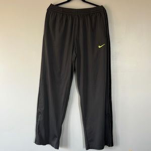 Nike Basketball jogger pants - ankle zip, gray w/ neon green swoosh